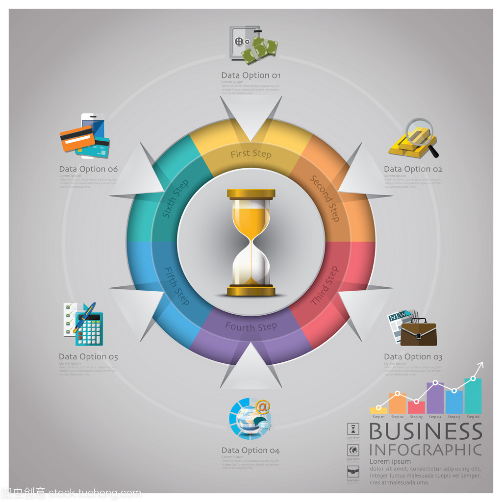 沙漏金錢與金融業(yè)務 信息圖表解析